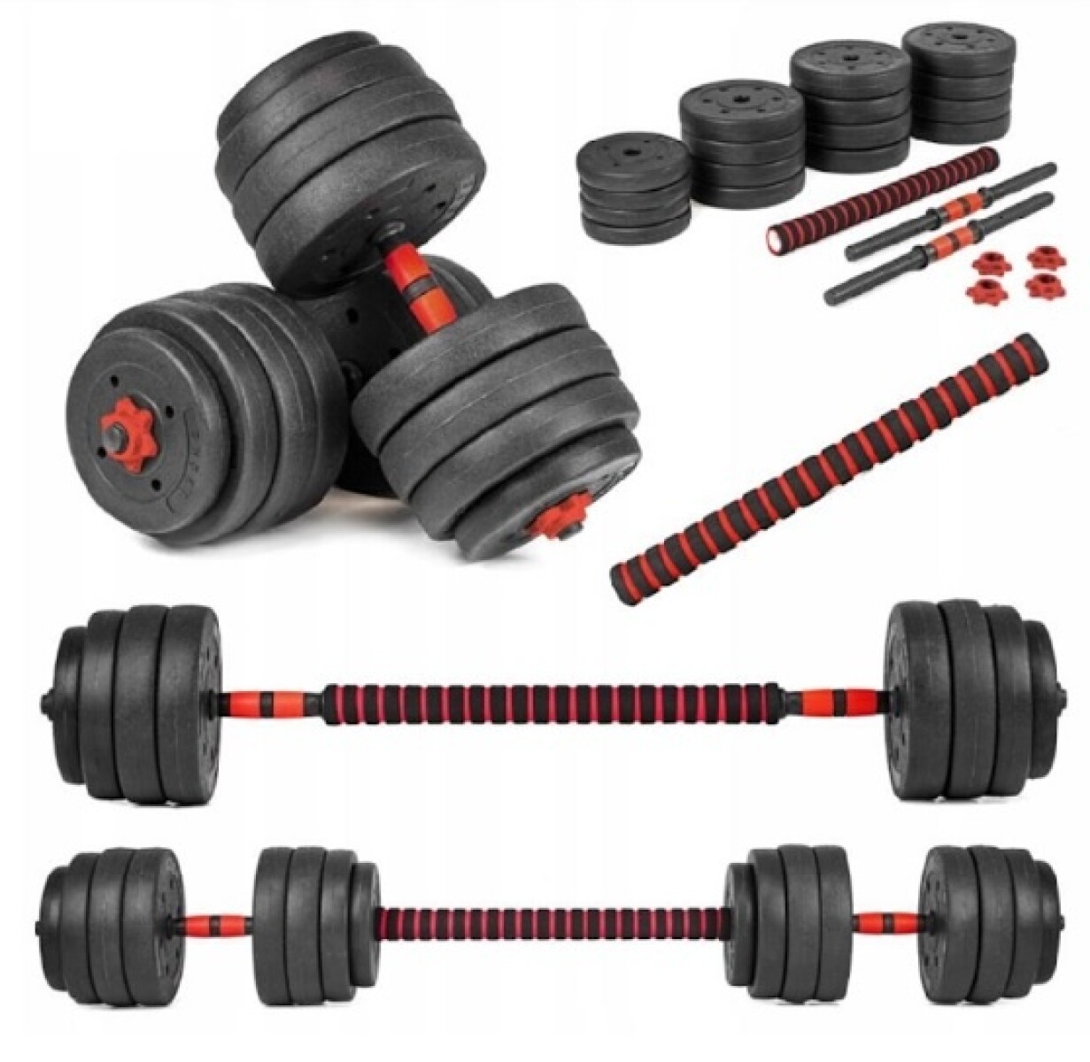 Set de Mancuernas Randers + Barra + 25KG 