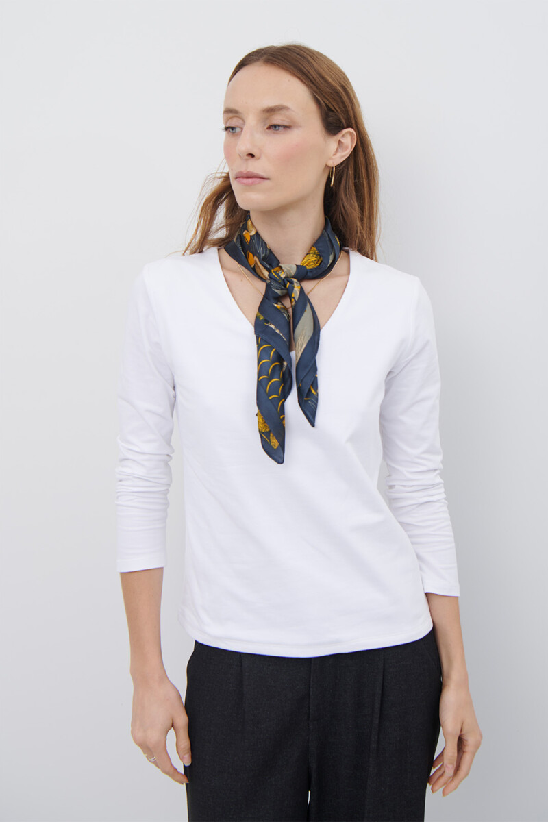 REMERA V M/LARGA BLANCO