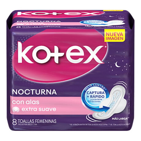 KOTEX TOALLITAS NOCTURNAS 8 UNIDADES KOTEX TOALLITAS NOCTURNAS 8 UNIDADES