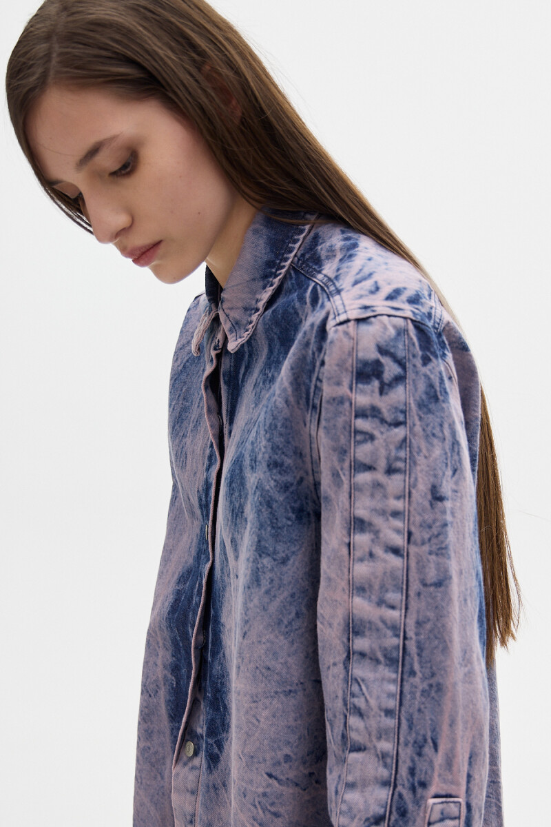 Camisa Noble Denim Washed Rose