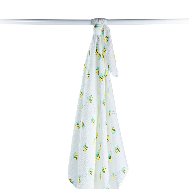 LJ42 Manta Muselina Lulujo 100x100 Bumbling Bee Lulujo