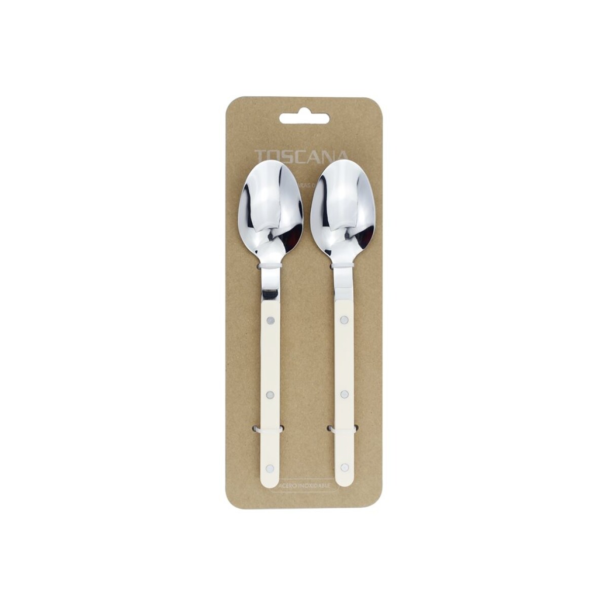 Set 2 Cucharas de Mesa Selecta Toscana 20 cm Mango Beige 