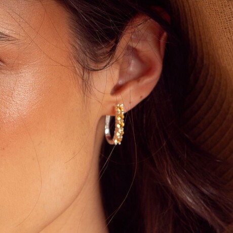 Caravanas Tenis Citrino - Plata 925 Caravanas Tenis Citrino - Plata 925