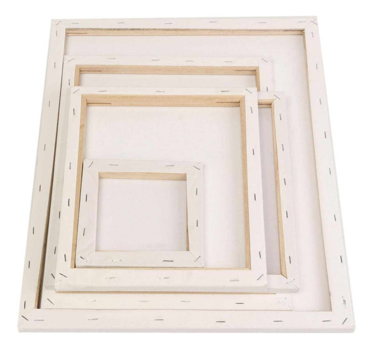Set 4 Lienzos Bastidor Para Pintura Artesanía Decoración - Blanco 