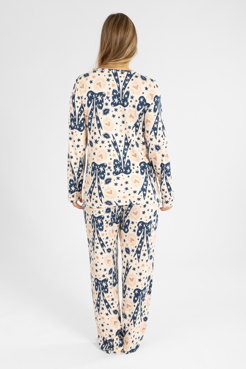 Pijama lips and bow needle Azul