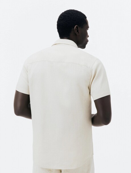 CAMISA MANGA CORTA SLIM BEIGE