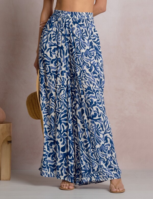 Pantalón Palazzo Estampado AZUL/MULTI