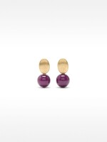 Pendientes Cortos Con Resina violeta
