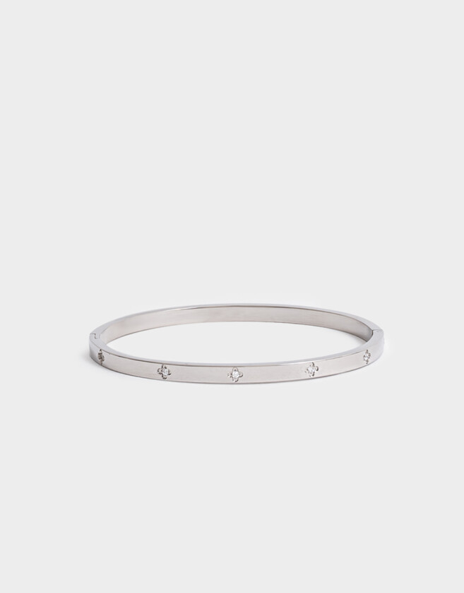 Pulseras Rígidas Acero quirúrgico Pulsera Rígida De Acero Quirúrgico - Plateado