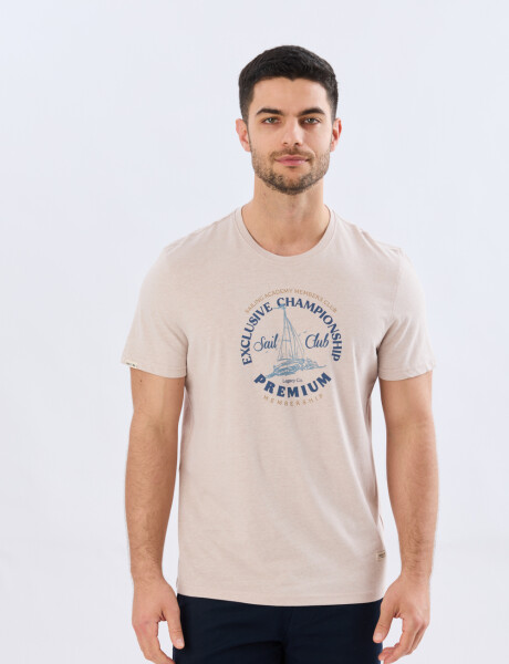 REMERA ESTAMPADA DE ALGODÓN Beige