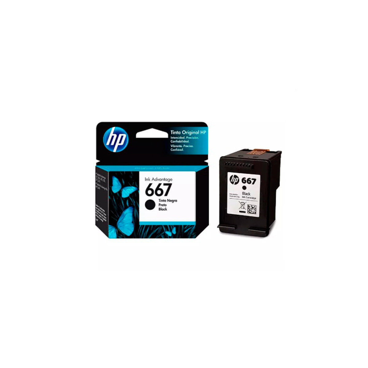 Cartucho HP original 667 Negro 