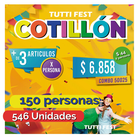 Combos Fiesta Tutti Fest 150 Invitados Luminoso Fluo 546 Uni Unica
