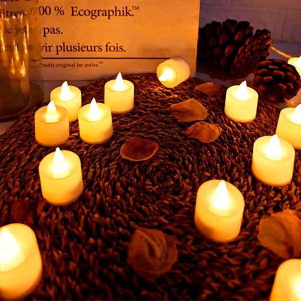 Velas Velitas Luz Led Pila Pack 24 Unidades Decorativo Variante Cálidas