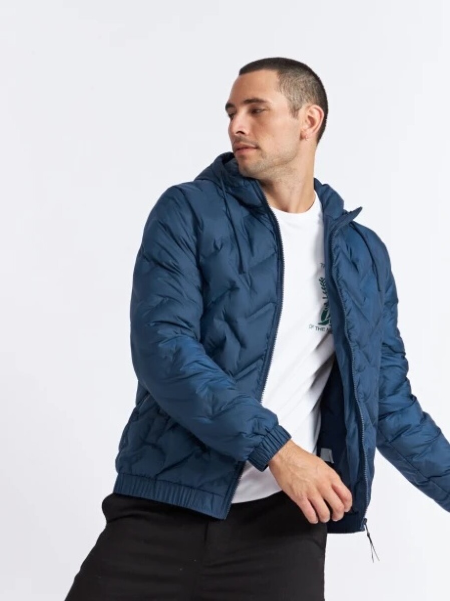 Campera Hombre C/Capucha Nylon Bantu Kristo Belga - Azul 