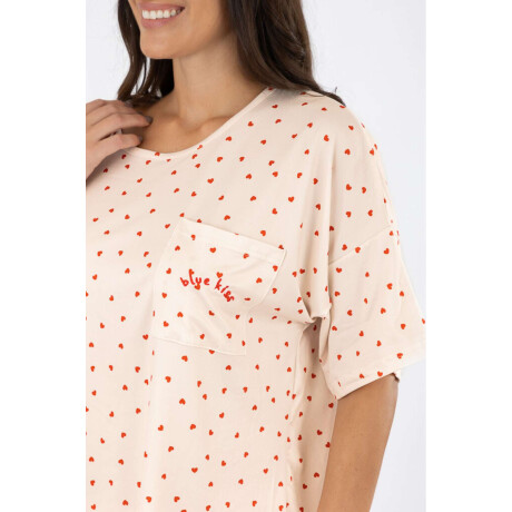 Pijama legging rib heart Marfil