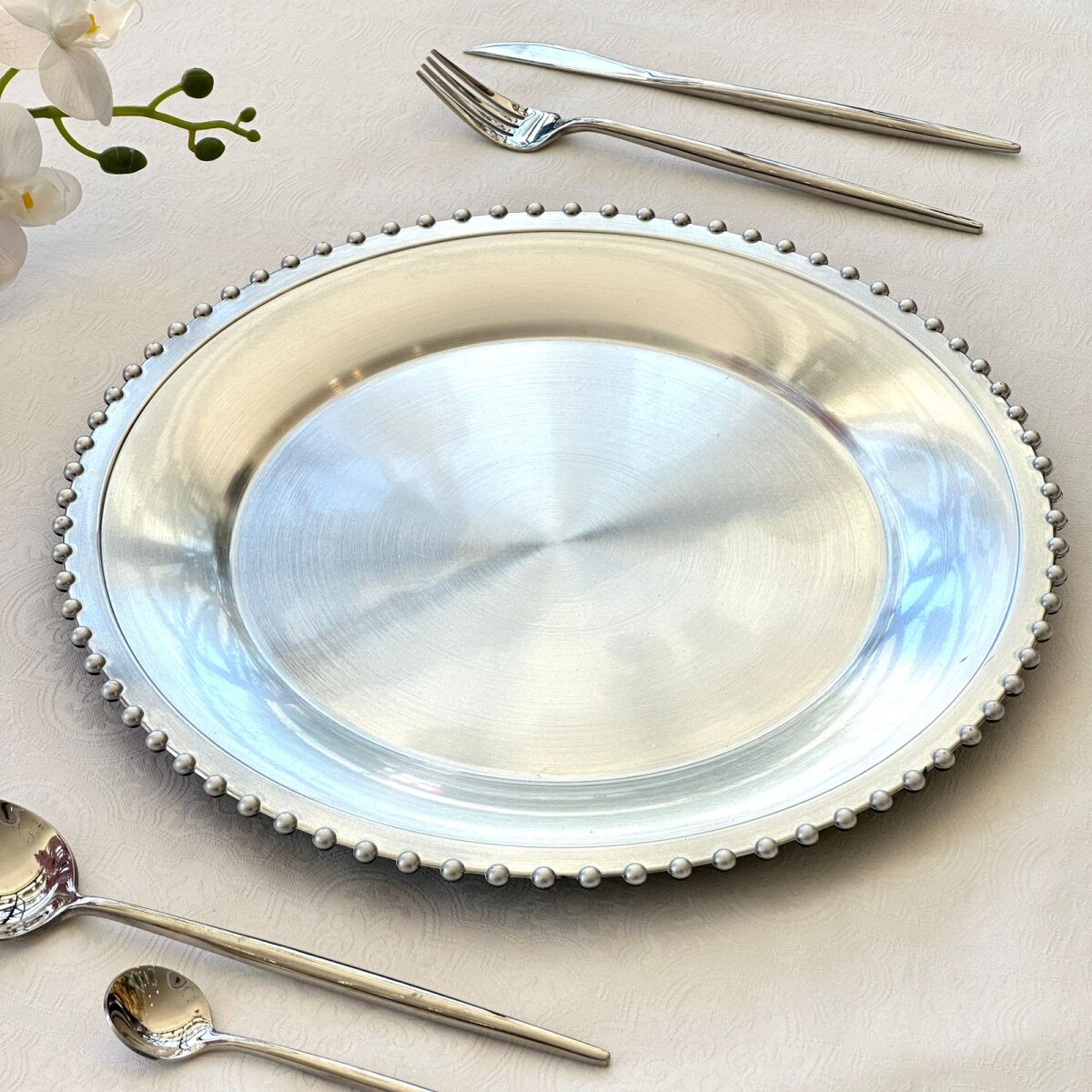 Platos De Sitio (Sousplat) Plateado Ø 33cm 