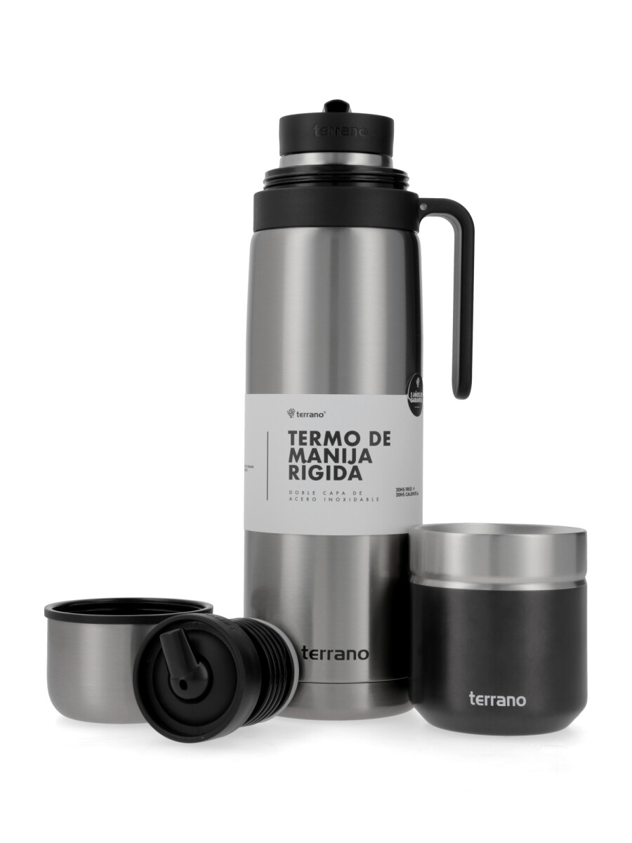 Termo Manija Rigida + Mate Acero inox. - Acero con Folkie 