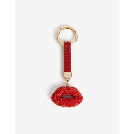 Llavero Y Bag Charm Boca Strass Rojo Medio