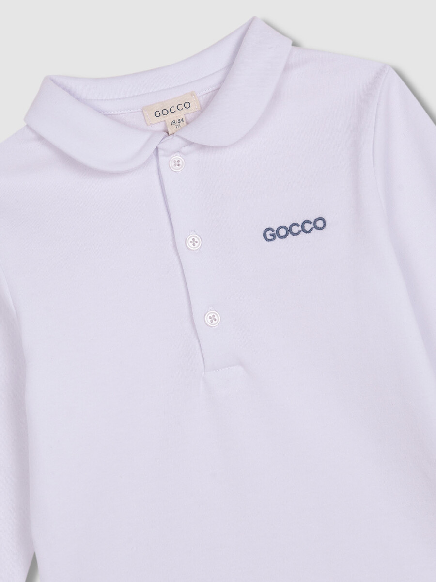 Polo Body Blanco Con Cuello Bebe Blanco Optico