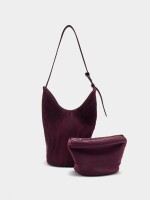 Bolso De Hombro De Nylon Bolsa Interior burdeos