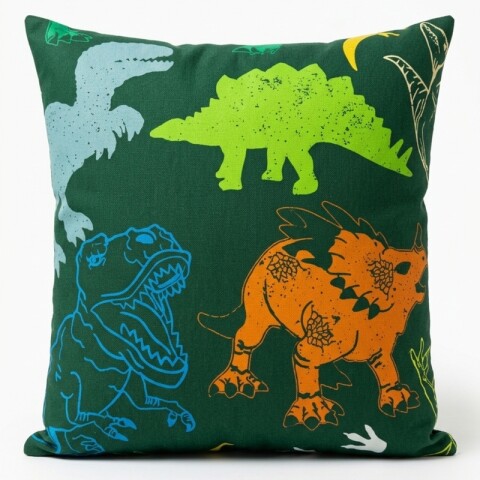 Almohadón Decorativo 45x45 cm - Dinosaurios 03 - Cojín Suave para Cama y Living Almohadón Decorativo 45x45 cm - Dinosaurios 03 - Cojín Suave para Cama y Living