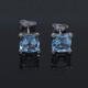 Caravanas oro 18k blanco , topacio azul y brillantes Caravanas oro 18k blanco , topacio azul y brillantes