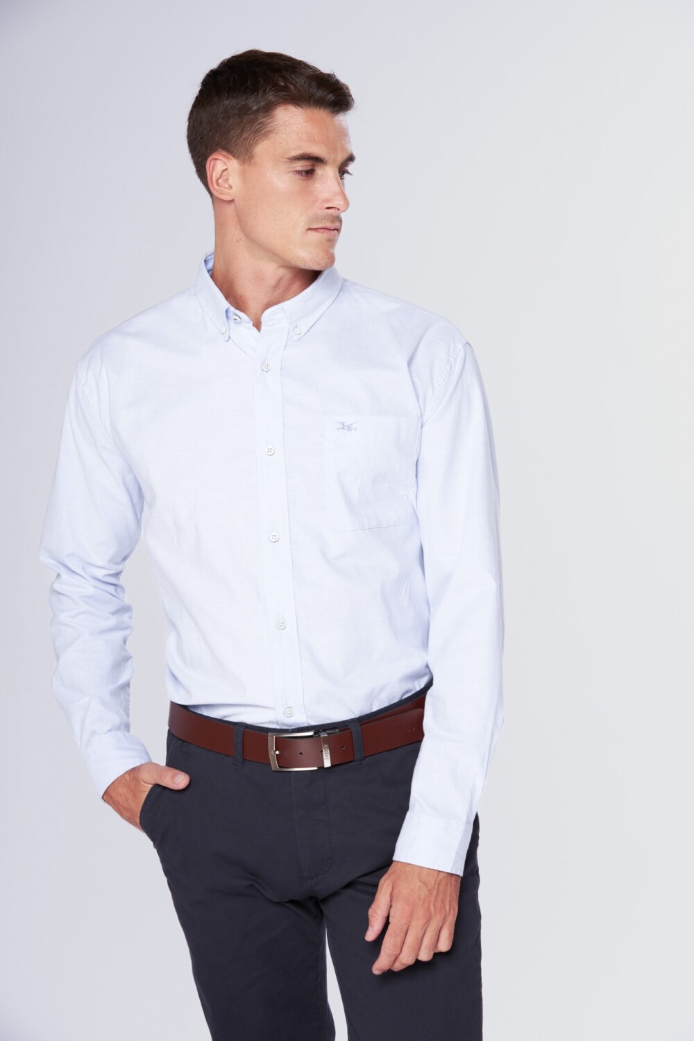 CAMISA OXFORD Celeste