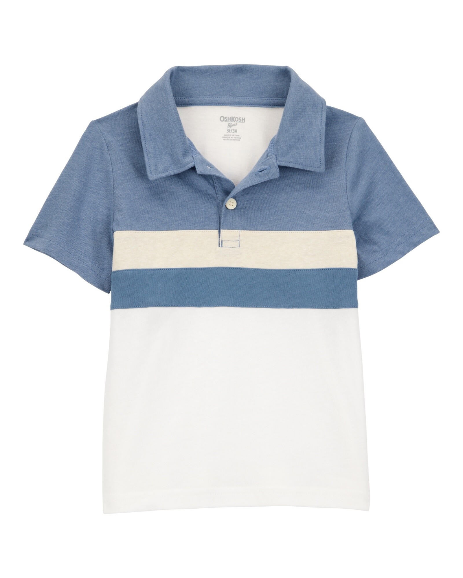 Remera polo de algodón, diseño colorblock Sin color