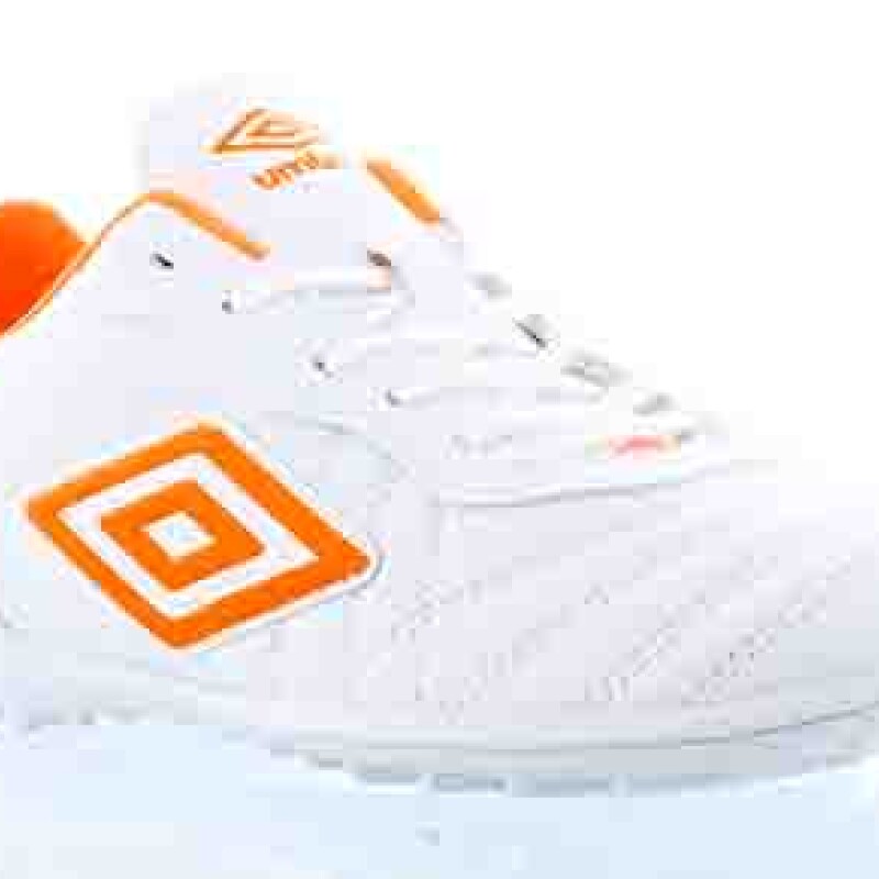 Championes de Fútbol 5 Hombre Umbro Touch TF Blanco - Anaranjado