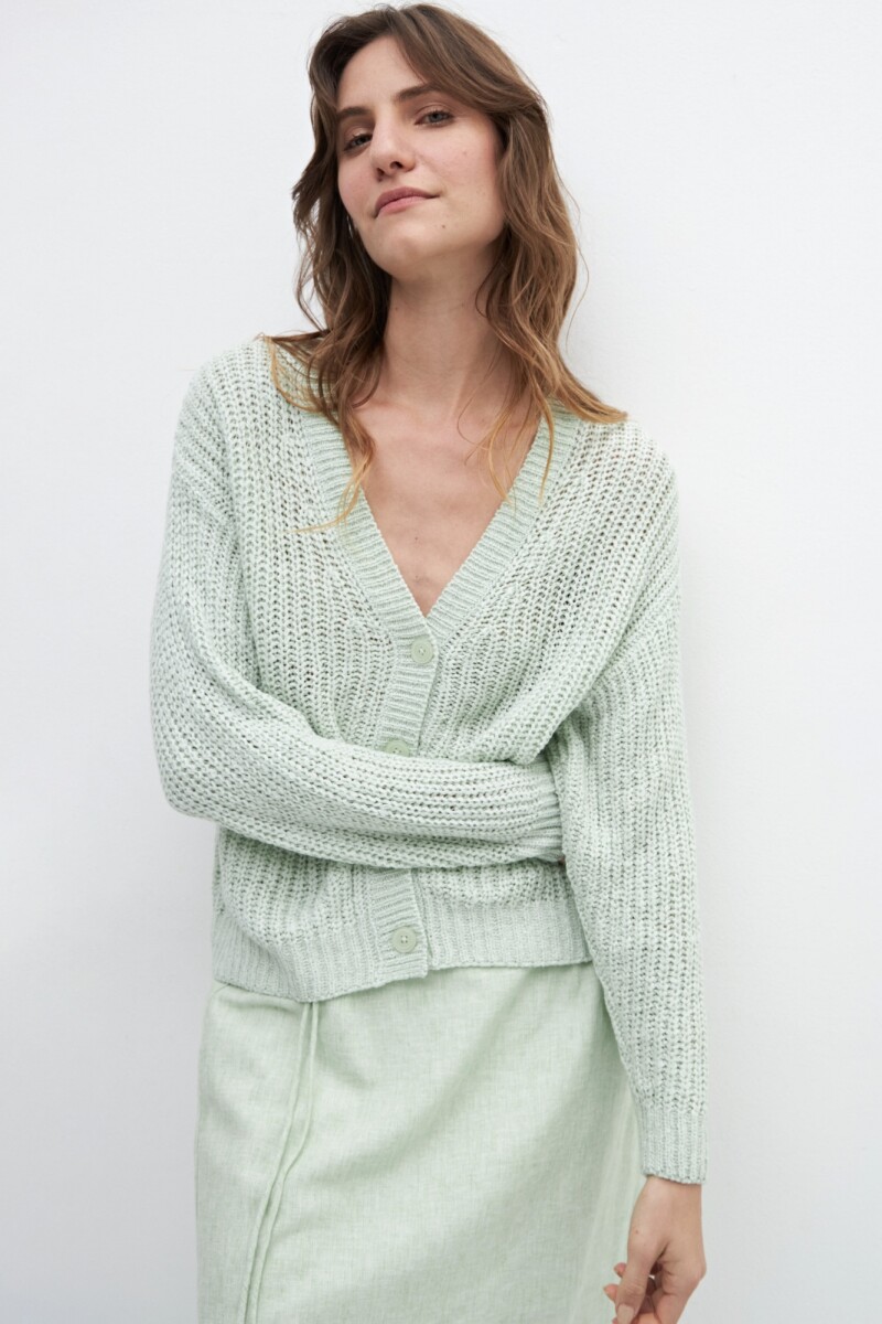 Cardigan cinta - verde manzana 