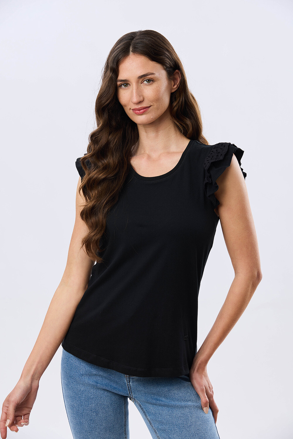 REMERA LISA DE ALGODÓN Negro