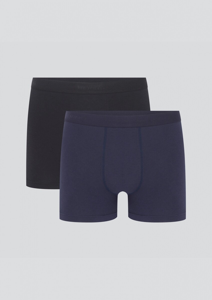 KIT CON 2 CALZONCILLOS BOXER LARGOS - AZUL 