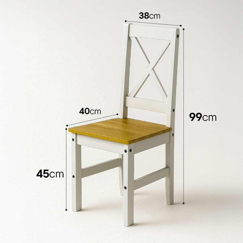 Juego De Comedor Mesa + 6 Sillas Ltc Alba 100% Madera - Blanco Juego De Comedor Mesa + 6 Sillas Ltc Alba 100% Madera - Blanco