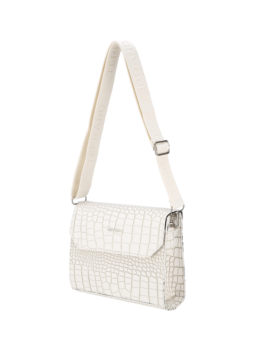 Bandolera Caracas - Croco Blanco 