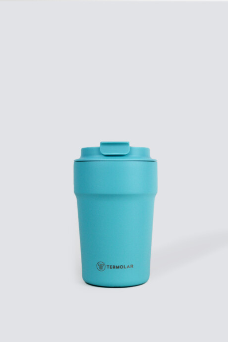 Vaso Termolar con tapa Turquesa