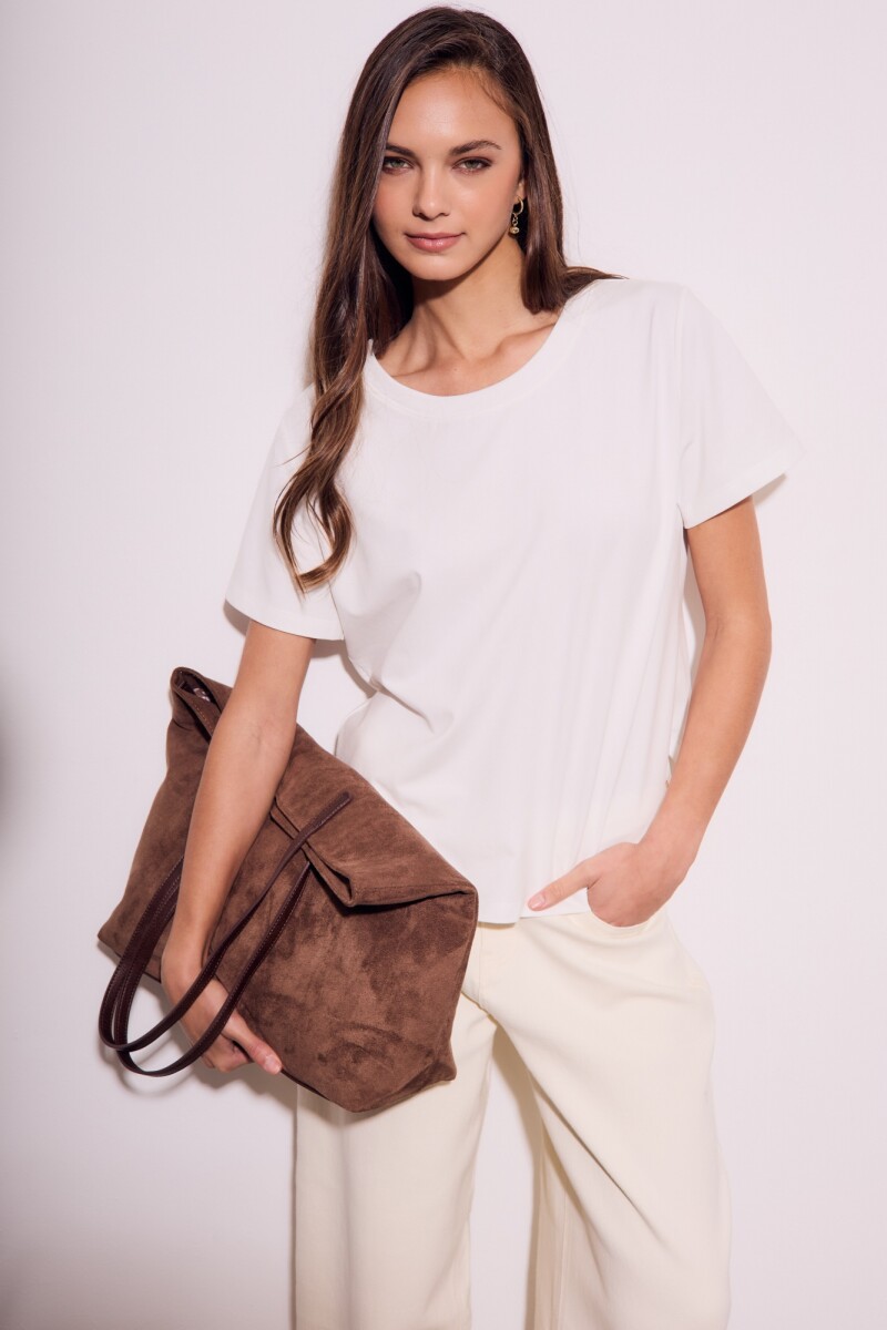 Remera Manga Corta Algodón Peinado Nacar