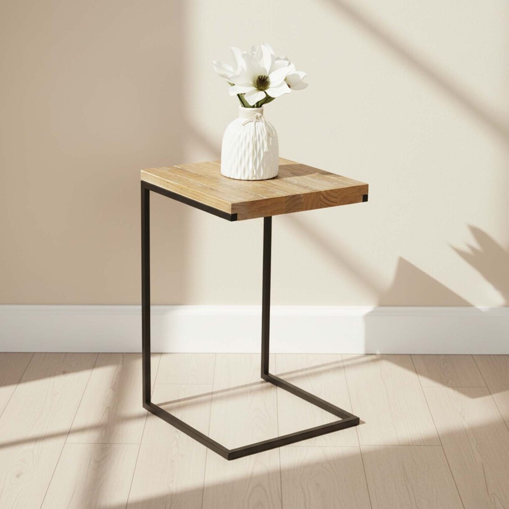 MESA DE LIVING LATERAL - ARRIME MADERA NATURAL-BEIGE MADISON NATURAL