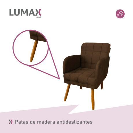 Pack x2 Sillón poltrona 1 cuerpo Lumax Maya nórdico de tela Marron