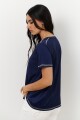REMERA SATEN AZUL