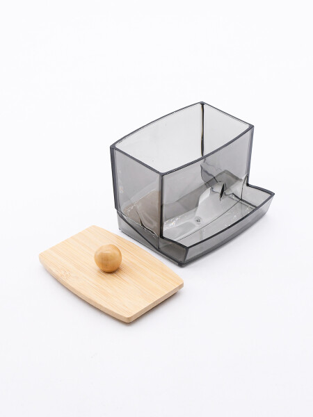CAJA ORGANIZADORA TAPA DE BAMBU GRIS (V)