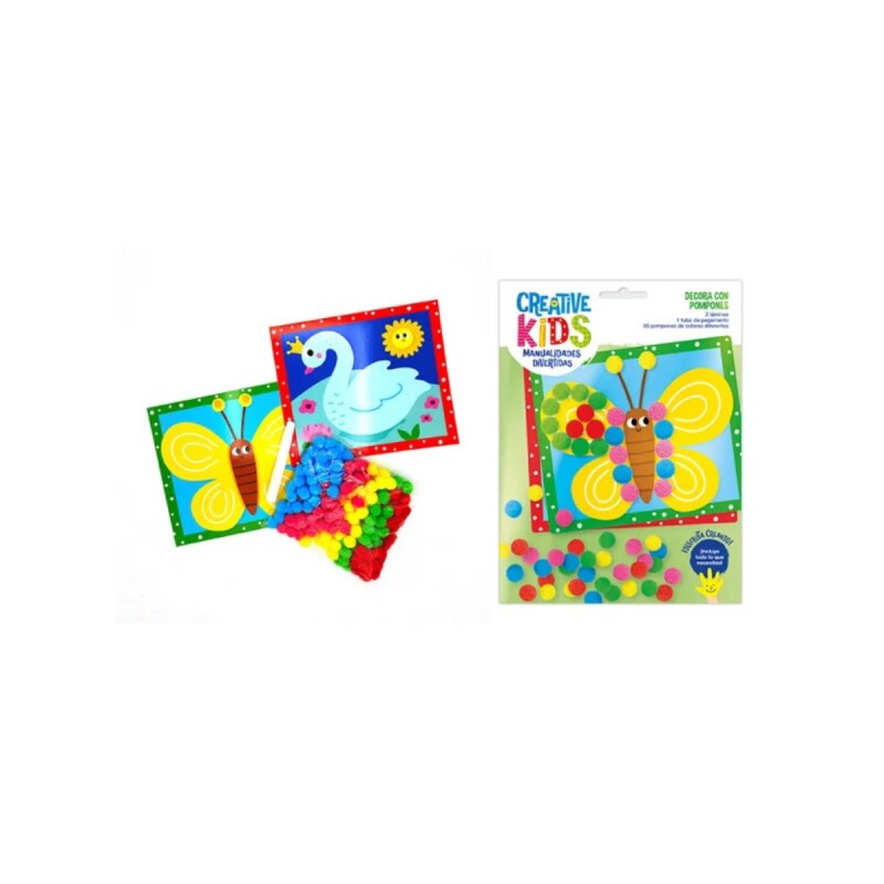 Kit de manualidades - Decora con pompones Mariposas Kit de manualidades - Decora con pompones Mariposas