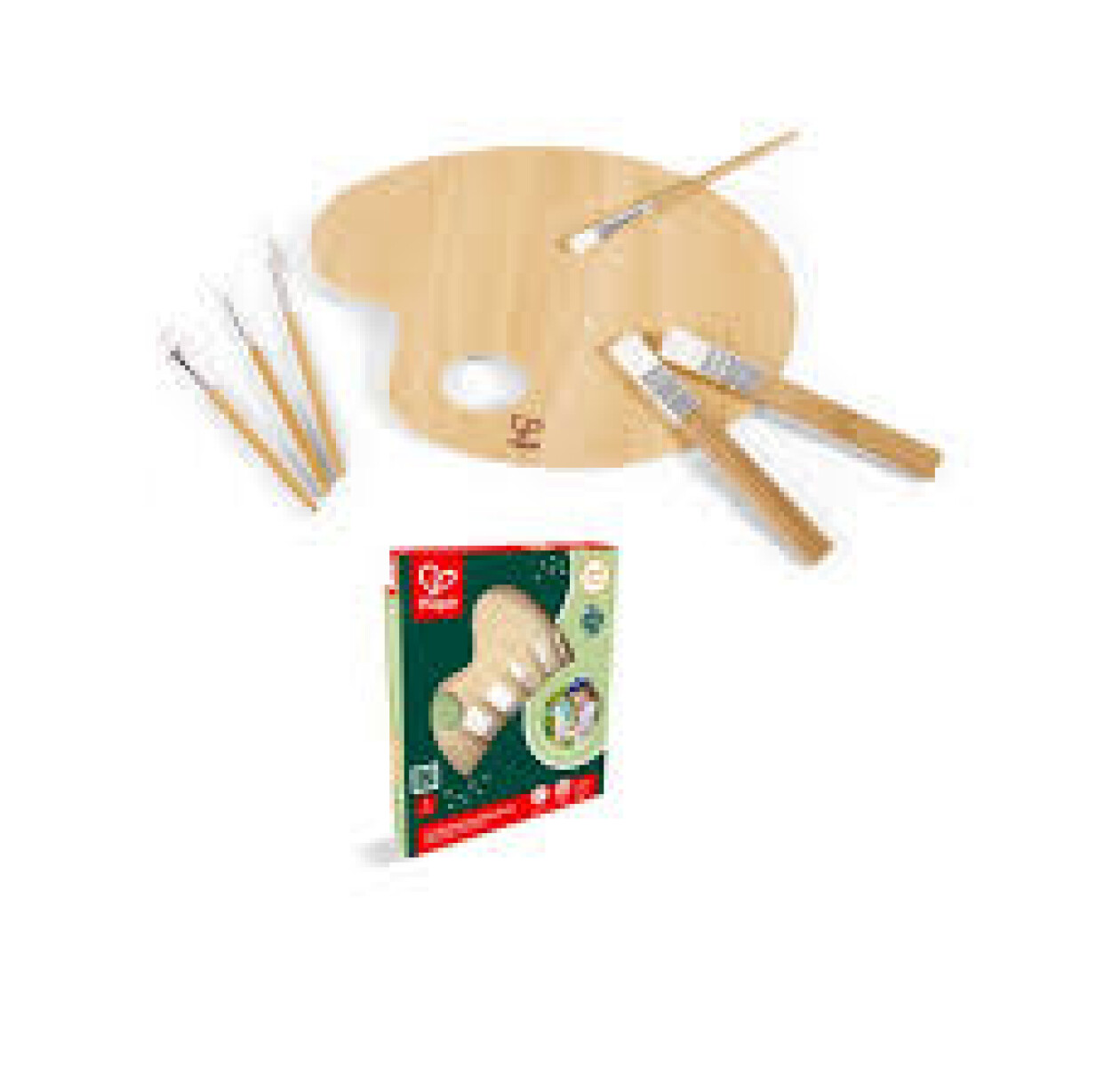 PALETA DE BAMBU CON PINCELES 