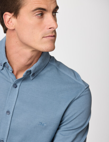 CAMISA PIQUE LISA MANGA LARGA Piedra