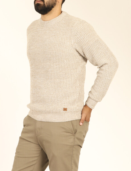 Sweater Punto Harry Beige/blanco