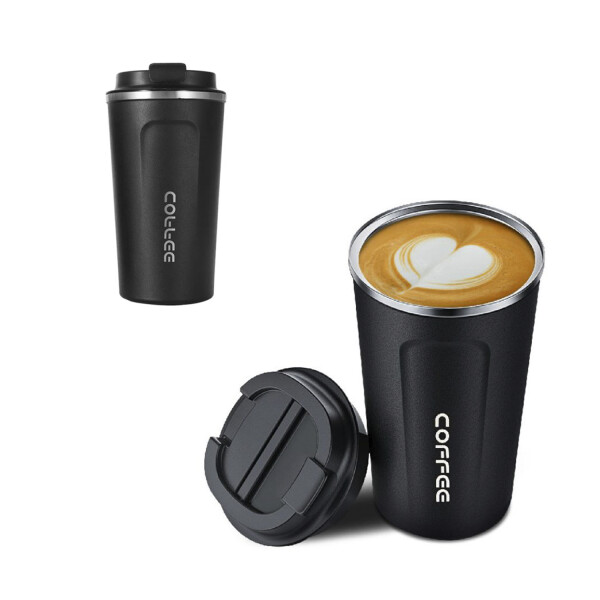 Vaso Térmico Coffee Mug 510 Ml Con Tapa Café Té Taza Jarra Variante Color Negro