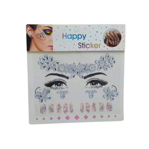 Set Stickers para Rostro y Uñas Plateada