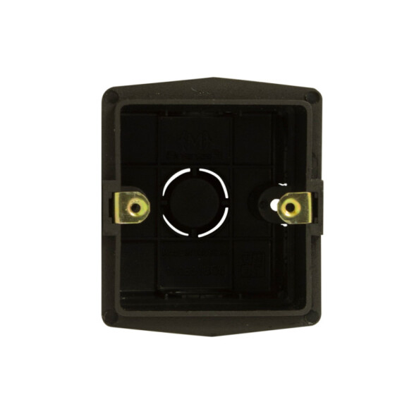 Caja brazo de embutir con grampa metálica, negra C10302