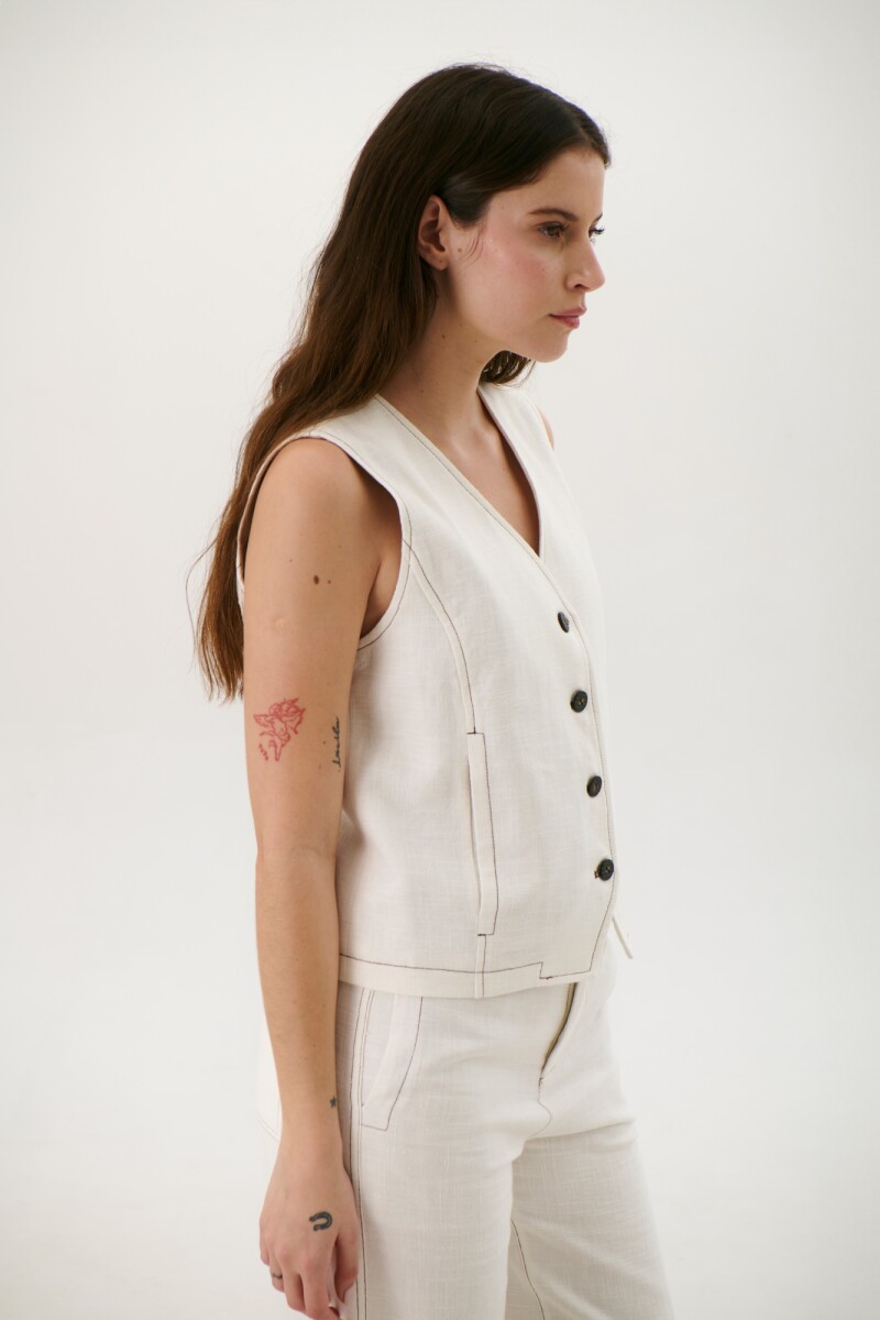 CHALECO LINO ART BLANCO