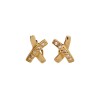 Caravanas cruzadas oro- Oro bajo - Zirconia - CA8104 conpiedra