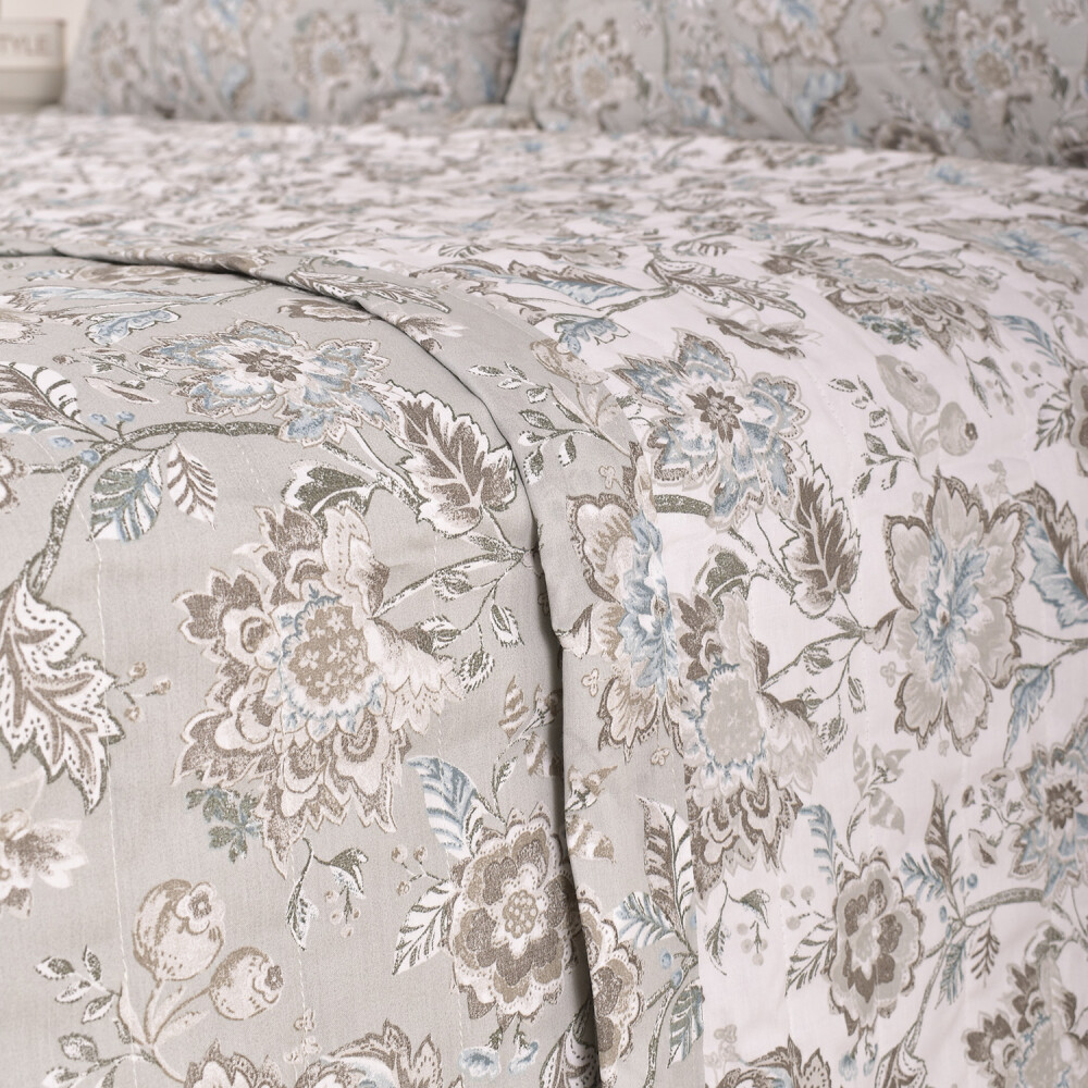 Cubrecama Amelia Paisley Aqua Full - Queen